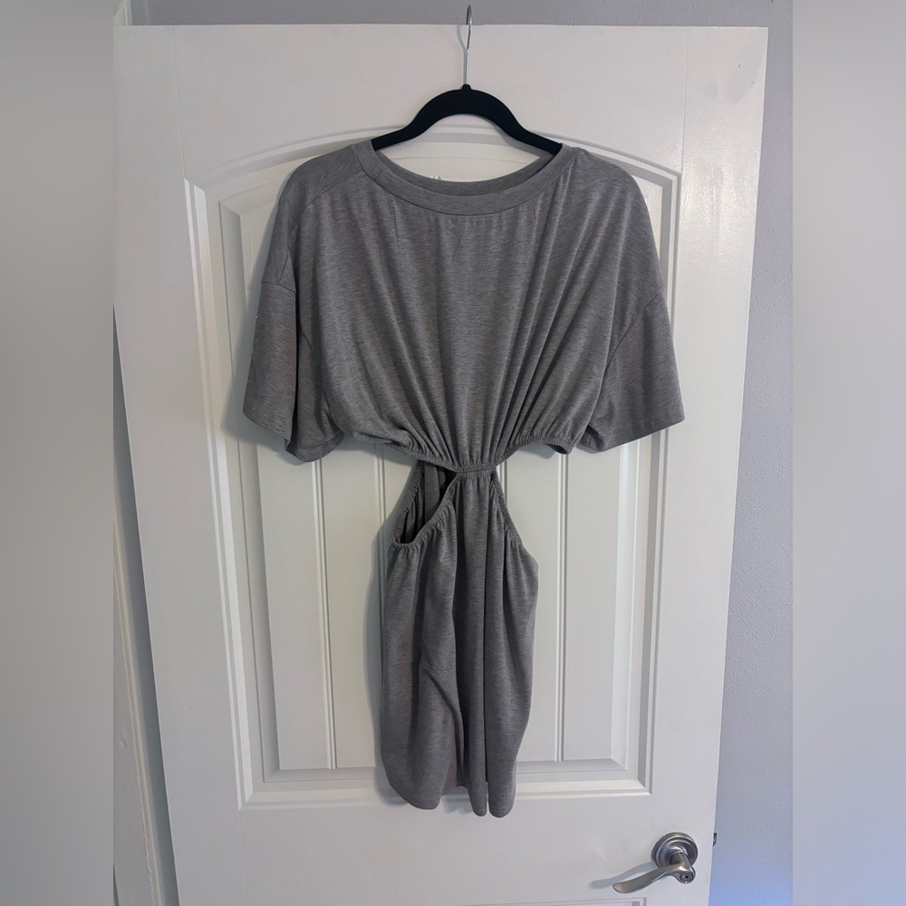 Gray Cut Out TShirt Dress